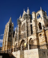 Leon cathedral in north of Spain