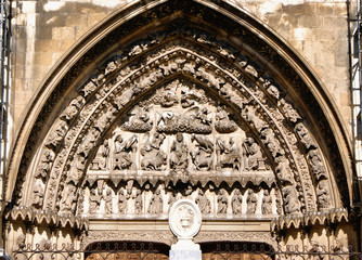 Tympanum of the Leon cathedral in north of Spain