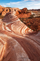 Red Sandstone Rock Formation In Mojave Desert Nevada