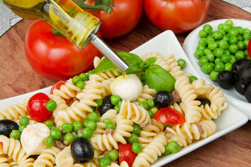 Pasta salad with mozzarella