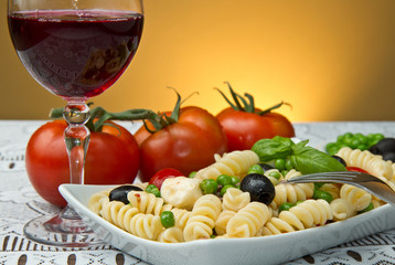 Pasta salad with mozzarella