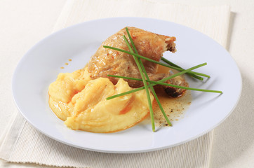 Roasted chicken and mashed potato