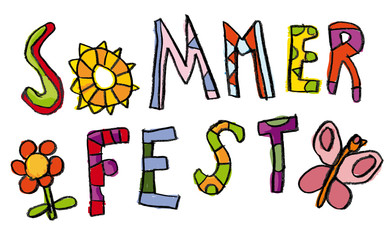 Kinder Schrift Sommerfest