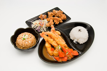 Japanese food,Shrimp tempura,Chicken Teriyaki