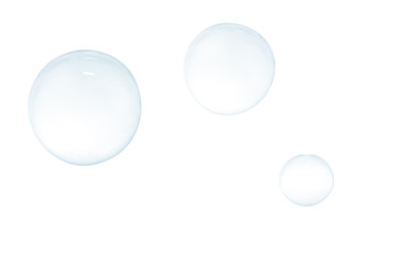 Three bubbles on white background