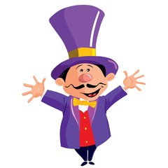 Cartoon Circus Ringmasterwith a top hat