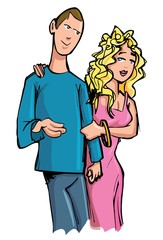 Cartoon Girlfriend and boyfriend