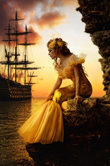 Young beautiful girl in the image of a mermaid