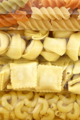 raw assorted and delicious packaged  pasta
