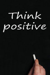 Think positive on black board