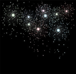Obraz premium vector background of fireworks and sparkles
