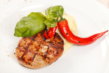 beef steak with potatoes