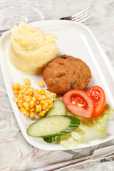 meat with potatoes and vegetables