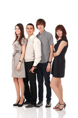 group students happy isolated on white