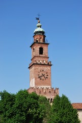 Fototapeta na wymiar Bramante wieża, zamek Sforzów, Vigevano, Pavia, Włochy