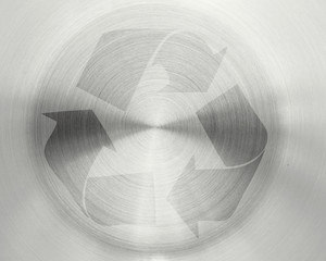 recycle on metal plate