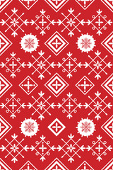 Red and White Xmas Table Linen Design
