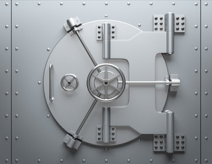 Bank vault closed. Computer generated image