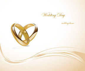 Two gold wedding rings design