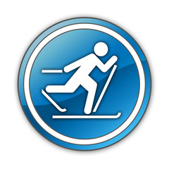 Glossy Button "Cross-Country Skiing"