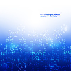 Glowing Blue Puzzle Vector Background