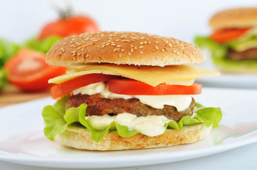 hamburger with cutlet