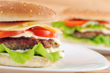hamburger with cutlet