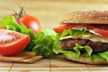 hamburger with cutlet
