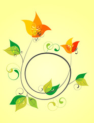 flowered background frame