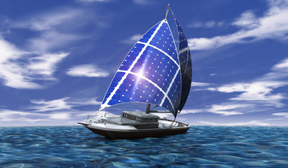Solar Segelboot 02 - obrazy, fototapety, plakaty