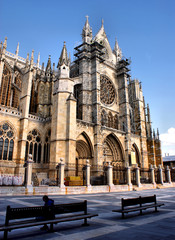 Leon cathedral in north of Spain