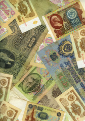 Old soviet russian money background