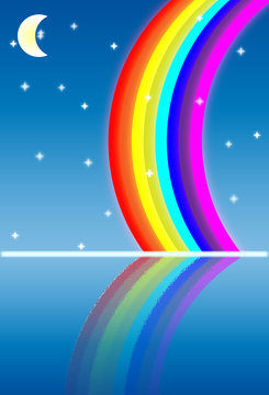 Paisaje abstracto con arco iris