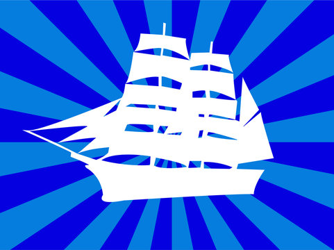 illustration of ship silhouette - vector