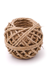 Obraz premium Natural rope ball, isolated, white background