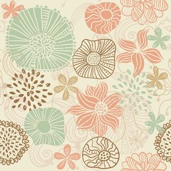 retro floral seamless background