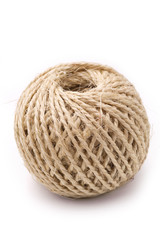 Natural rope ball, isolated, white background
