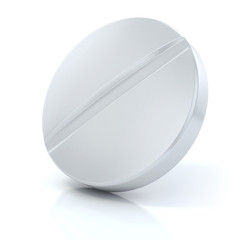 medical pill - tablet 3d illustration isolated on the white
