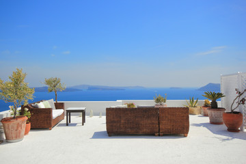 Sunbeds on Santorini