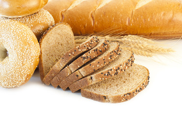 Loaves of bread and bagels