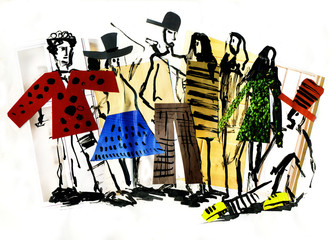 Fashionable abstract people