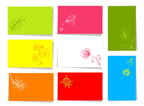 Set of floral cards for your design with place for your text