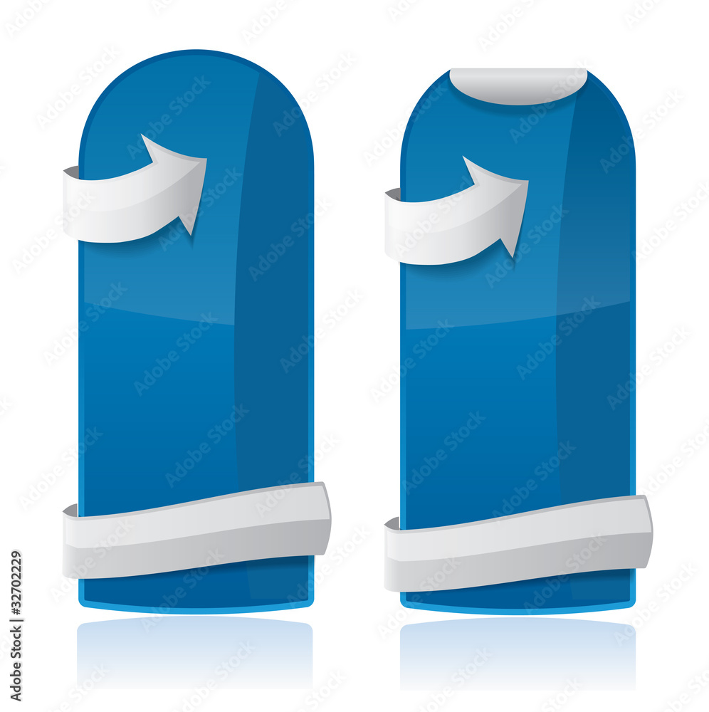 Poster web style vector banners with arrow and label