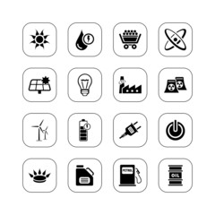 Energy icons - BW series