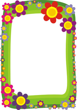 Positive green frame from flowers