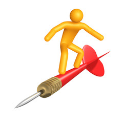 Stick figure on dart