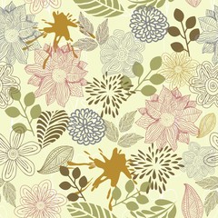 retro floral seamless background