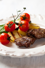 Grilled beef with grilled vegetables