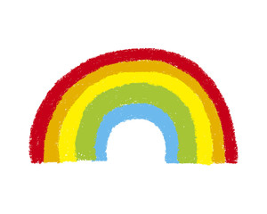 クレヨンで描いた虹