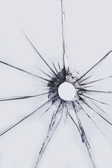 Glass  hole  broken   shot